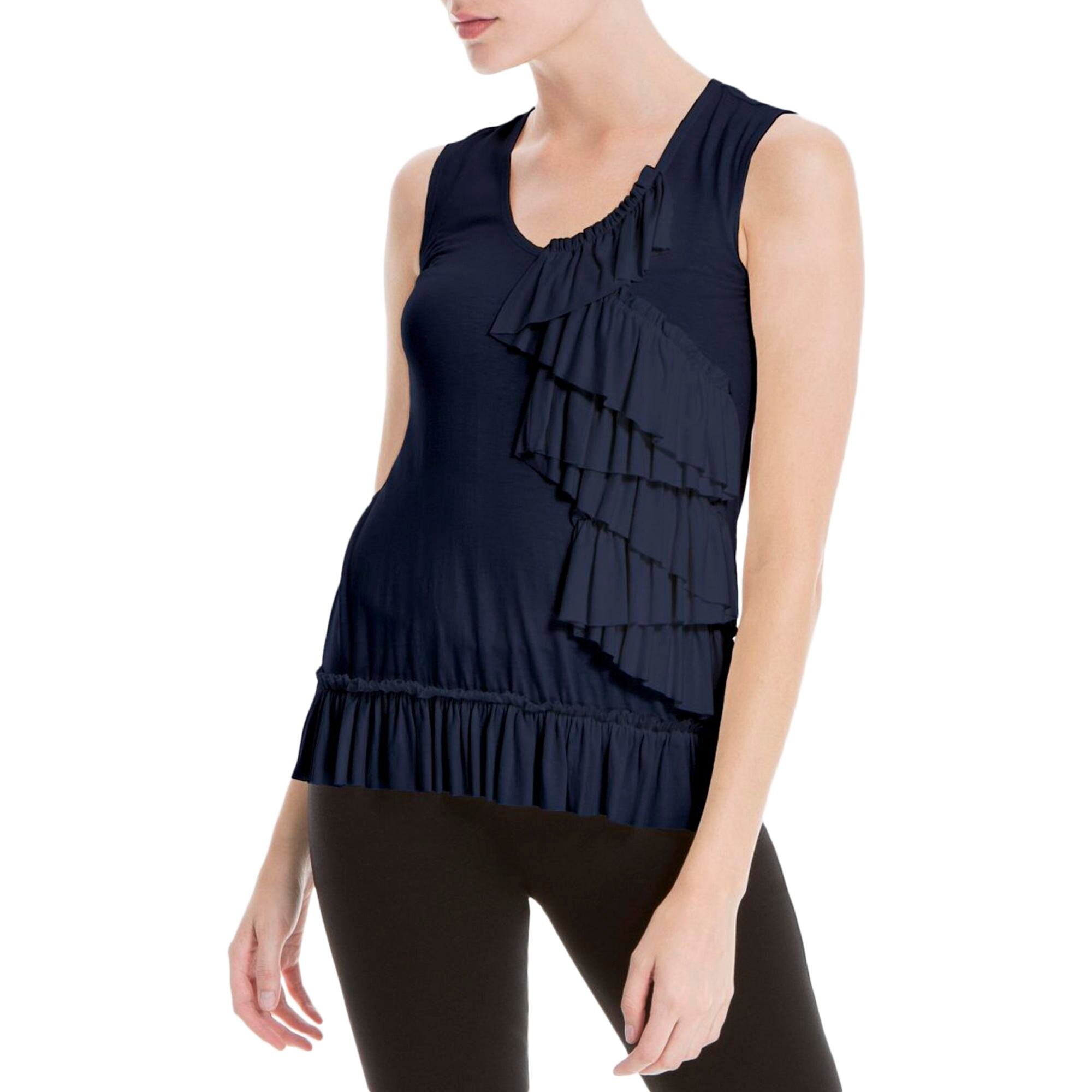 Max Studio London Womens Lace Sleeve Button Down Blouse