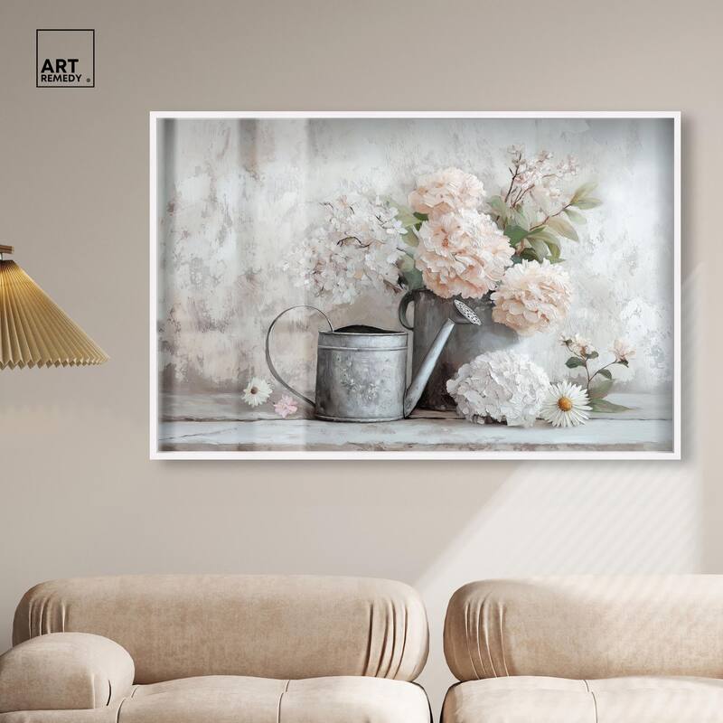 Can and White Blooms Shadowbox by Art Remedy