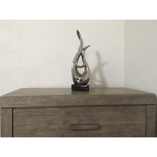 Shop Polished Chrome Silver Ceramic Moon Abstract Sculpture
