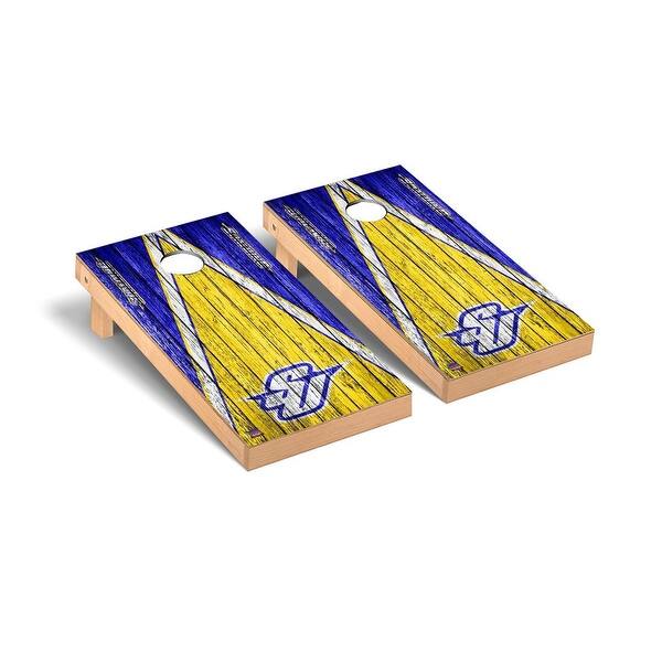 slide 2 of 5, Spalding Golden Eagles Weathered Cornhole Board Set