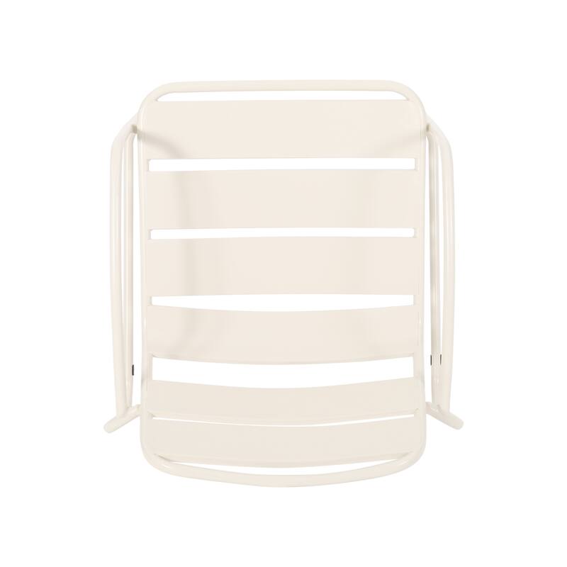 Roomfitters Conrad Outdoor Iron Patio Chairs with Open Slat Design, Modern Metal Armchair, Set of 2