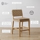 preview thumbnail 3 of 58, Nathan James Cohen Faux Leather Counter or Bar Height Stool, Solid Wood Frame with Footrest and Woven Leather Back