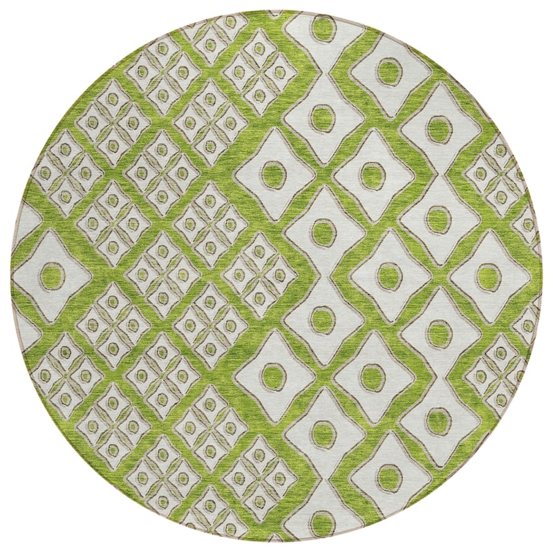 Machine Washable Indoor/ Outdoor Chantille Diamond Geo Rug