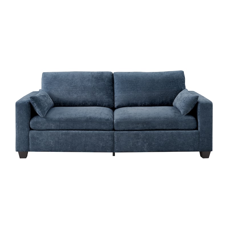 Modern Loveseat Sofa for Living Room, Removable Cover, Spring Cushions, Solid Wood Frame, Wide Armrest for Small Space