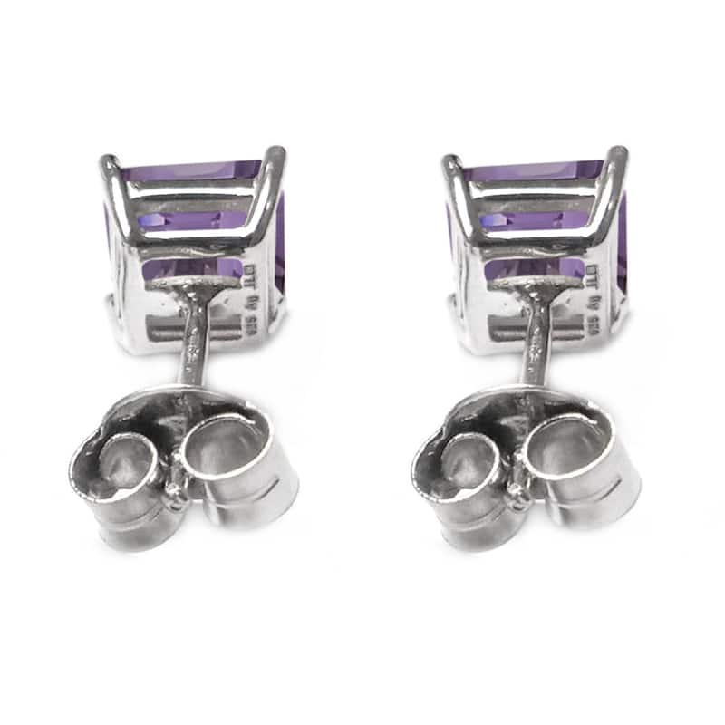 925 Sterling Silver Brazilian Amethyst Studs Earrings
