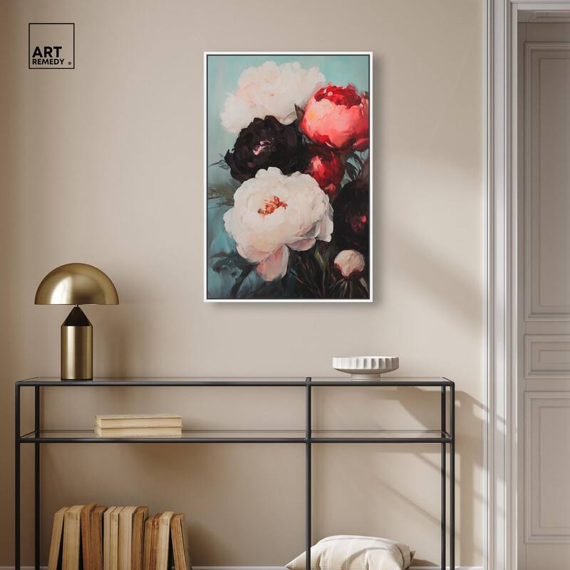 Three Shades of Peony II Canvas by Art Remedy