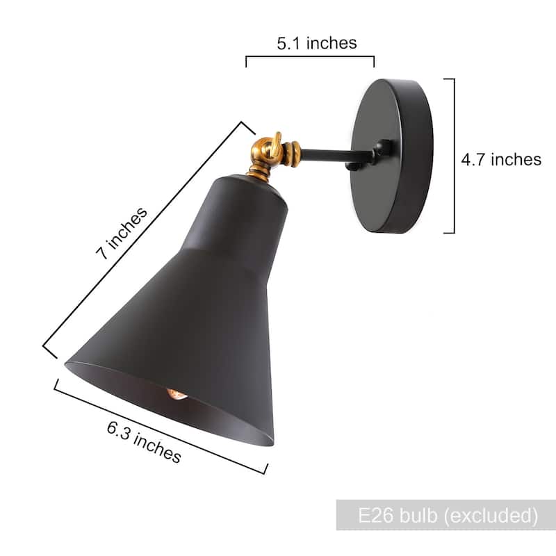 Carbon Loft Merida Adjustable Black 1-light Wall Lamp Sconce - W6.3"x H9.5"x E9"