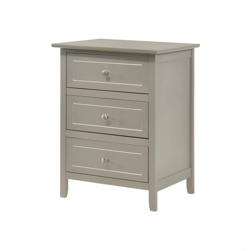 Modern Silver Champagne Nightstand with Compact Design and Sturdy Build