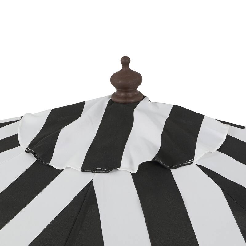 9ft Half Market Umbrella, Scalloped, Crank, Tilt, UV, by JONATHAN Y