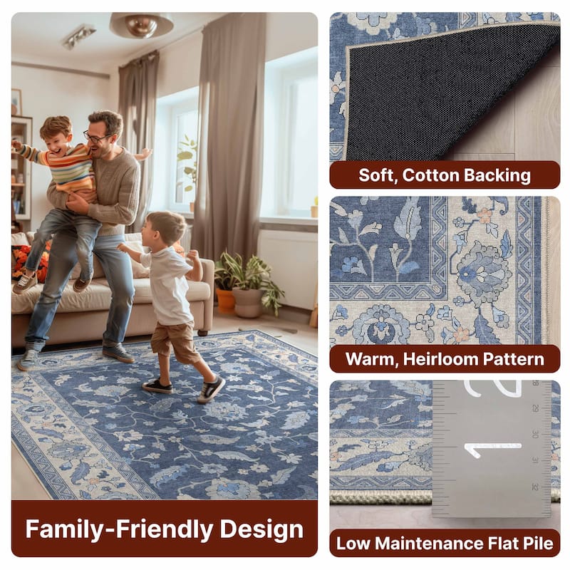 Well Woven Ushak Mardin Updated Traditional Boho Flat-Weave Area Rug