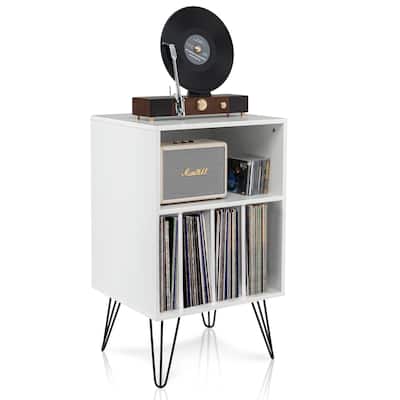 Gymax File Cabinet W/ Split Storage Standing Display Bookshelf Bedroom