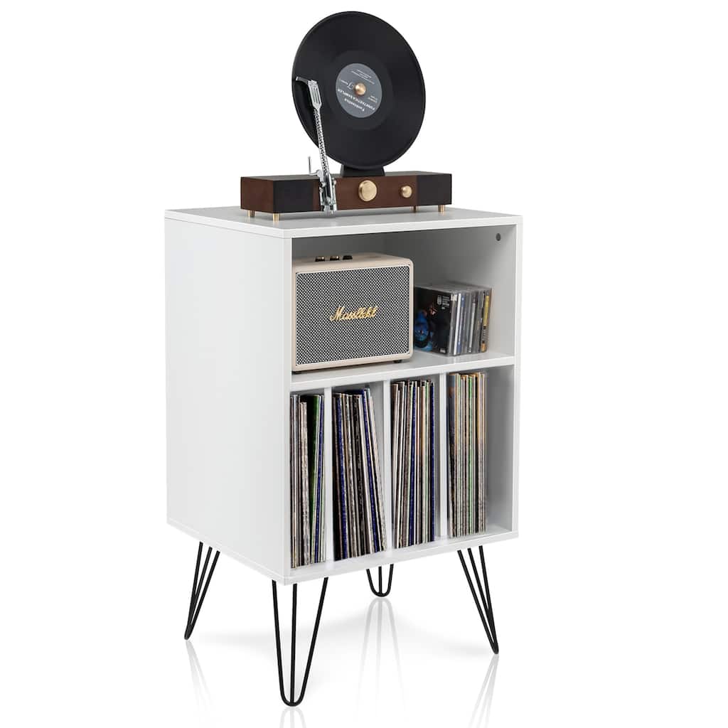 Gymax File Cabinet W/ Split Storage Standing Display Bookshelf Bedroom