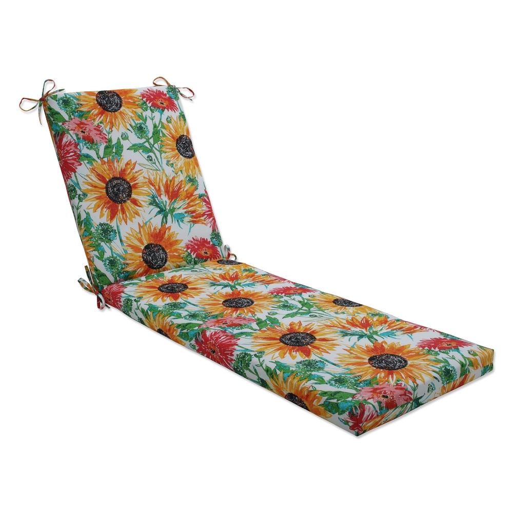 Yellow Chaise Floral Outdoor Cushions and Throw Pillows Bed