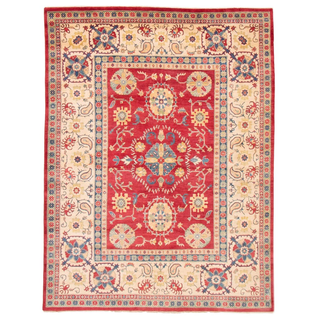 ECARPETGALLERY Hand-knotted Finest Ghazni Red Wool Rug - 7'9 x 10'1