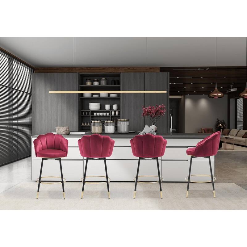 Hausfame Modern Swivel Bar Stools With Backs (Set of 2) - 22.2 in. W X 21.3 in. D X 39.6 in. H