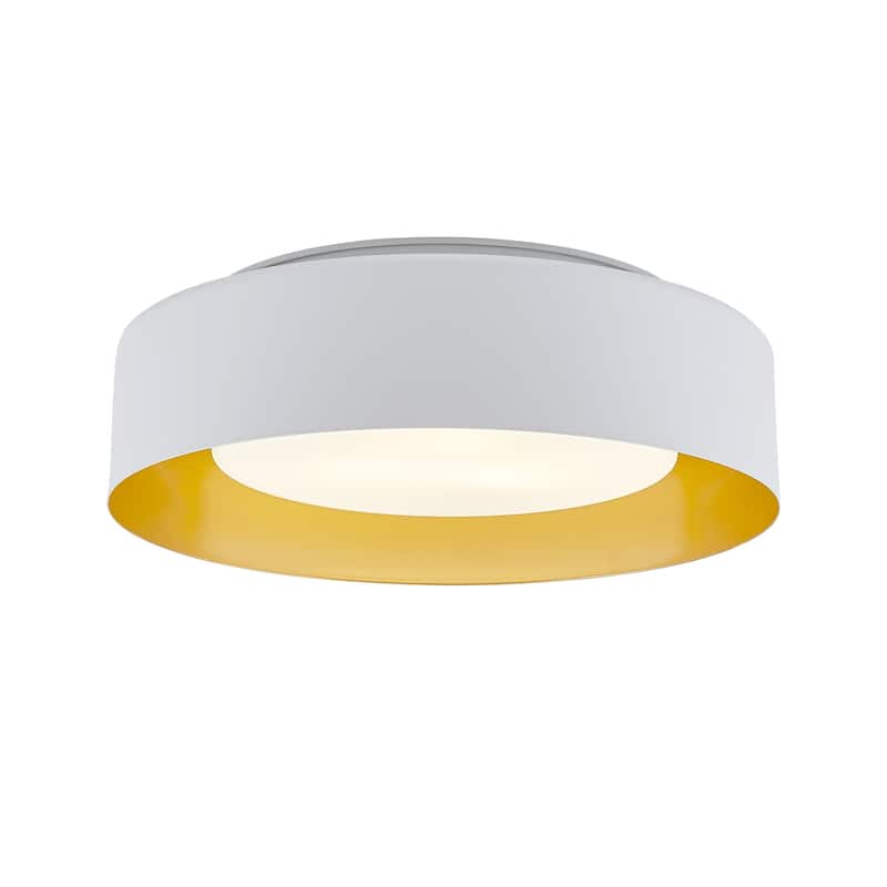 White And Gold Modern Ceiling Light 16 inch - 16" - Light White and Orange