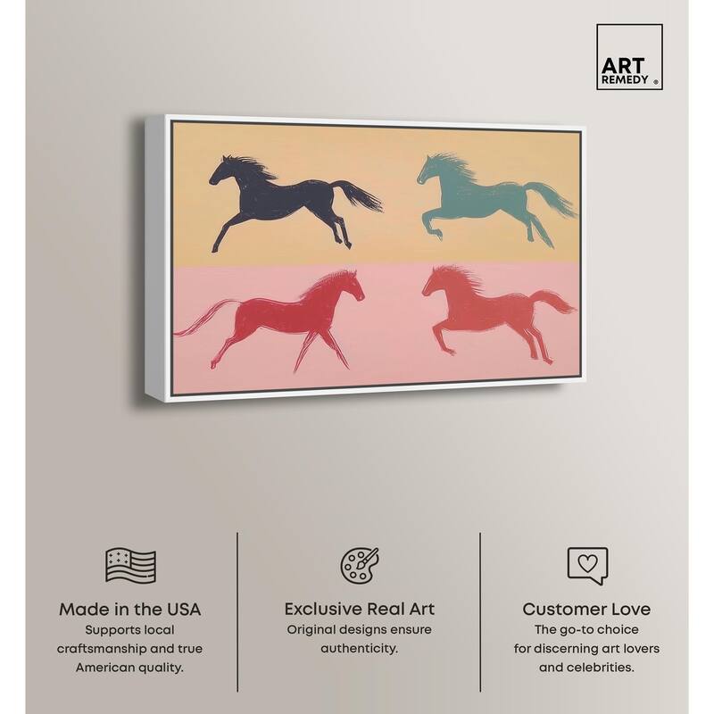 Galloping Quartet Canvas by Art Remedy