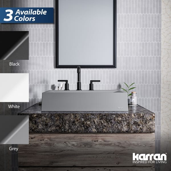 dimension image slide 1 of 2, Karran Envy Quartz 24.5 inch Bathroom Vessel Sink