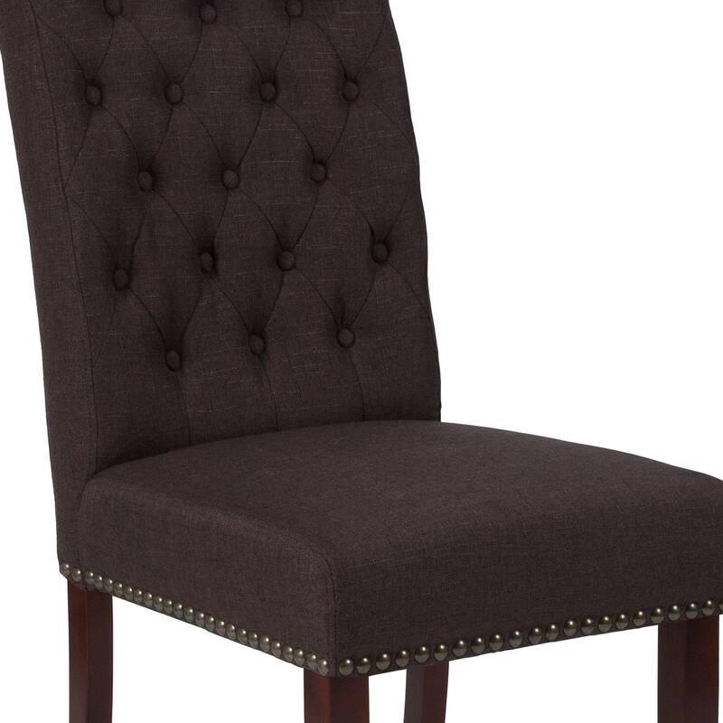 Parsons Rolled Back Accent Nail Trim Chairs (Set of 2) - 18.5"W x 27.5"D x 39.75"H