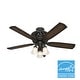 preview thumbnail 2 of 27, Hunter 54" Promenade Ceiling Fan with LED Light Kit and Handheld Remote - Victorian, Transitional - ENERGY STAR!