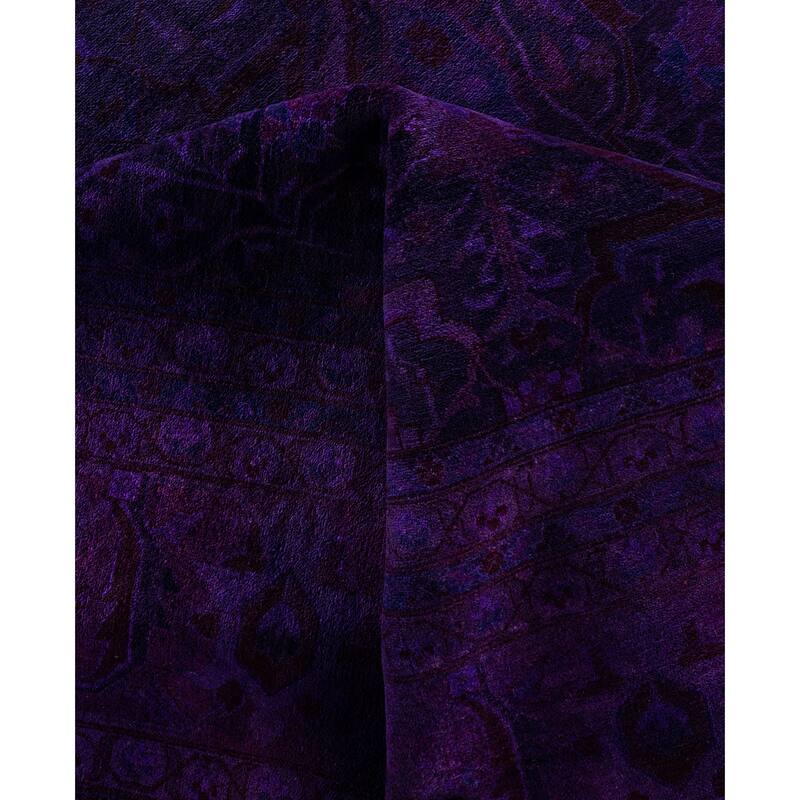 Overdyed One-of-a-Kind Hand-Knotted Area Rug - Purple - 12' 3" x 15' 4"