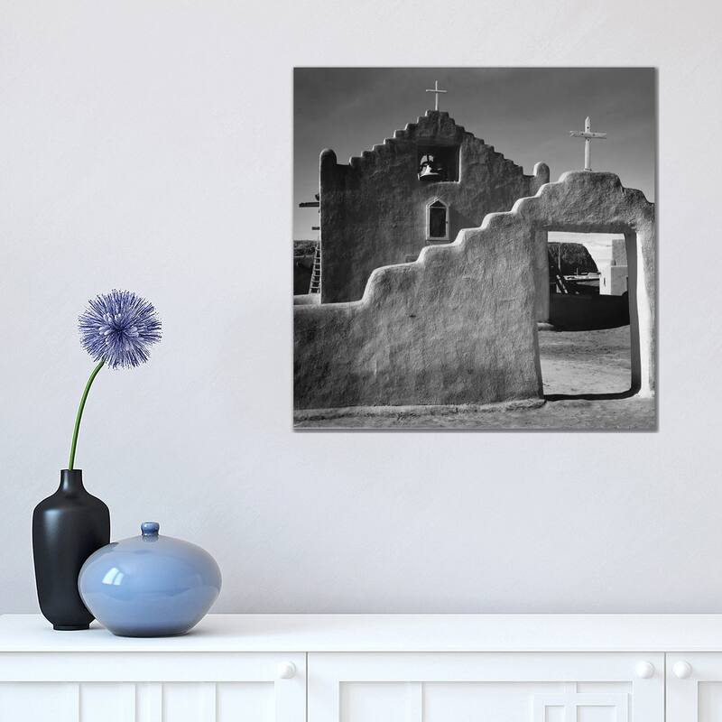 iCanvas "Church, Taos Pueblo, New Mexico, 1941" by Ansel Adams Canvas Print - 18x18x1.5