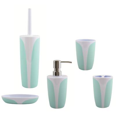 5-Piece Bathroom Accessories Set MSV-France Kandy Pastel Green Polystyrene - Pastel Green