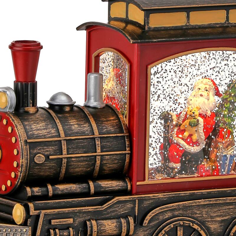 9" Led Santa Train Water Globe