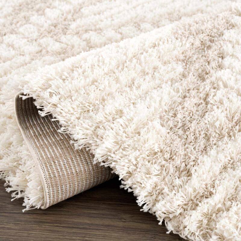 Hauteloom Igor Living Room, Bedroom Area Rug - Plush Pile - Beige, Ivory - 5'3" x 7'3"