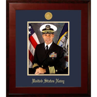 Patriot Frames Navy 8x10 Portrait Honors Frame with Gold Medallion