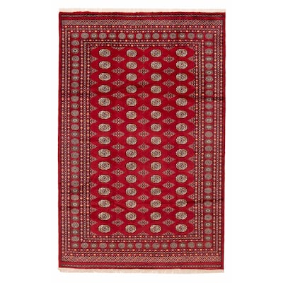 ECARPETGALLERY Hand-knotted Peshawar Bokhara Red Wool Rug - 6'9 x 10'2