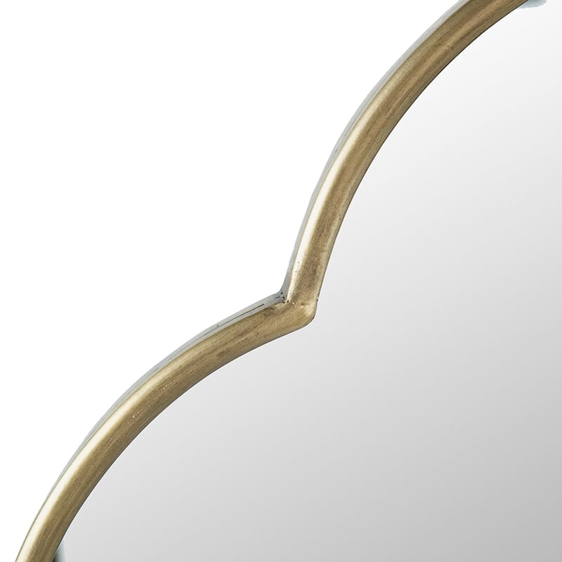 22.4" x 1" x 48" Champagne Gold Decorative Wall Mirror with Notched Edges