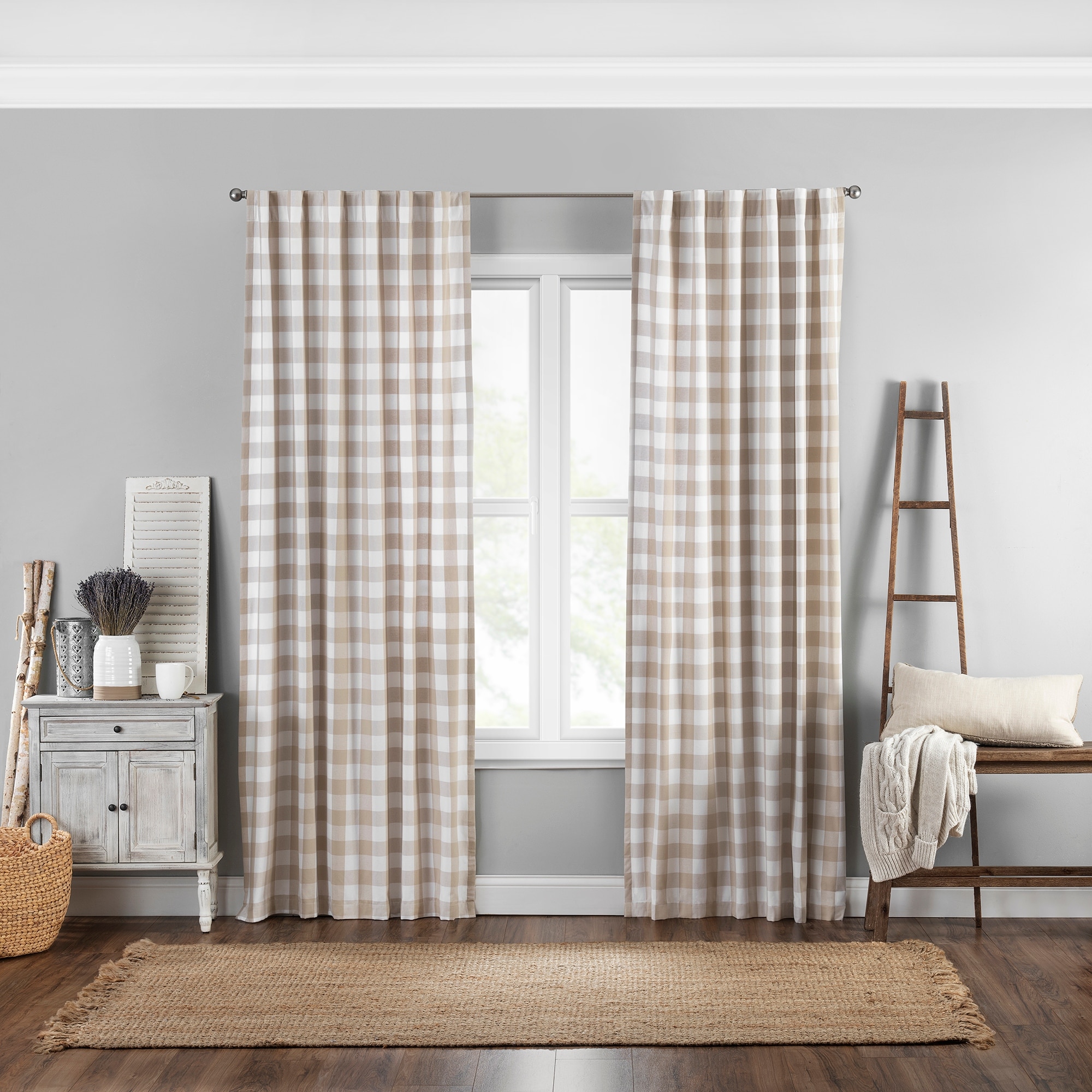 Threadmade Waddeson Farmhouse Buffalo Check Window Curtain