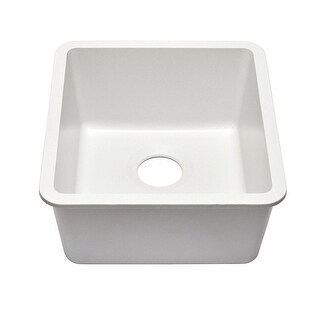 16 Inch Lexicon Platinum Quartz Composite Drop-in Undermount Single Bowl Galaxy White Kitchen Sink LP-1618-W-SO