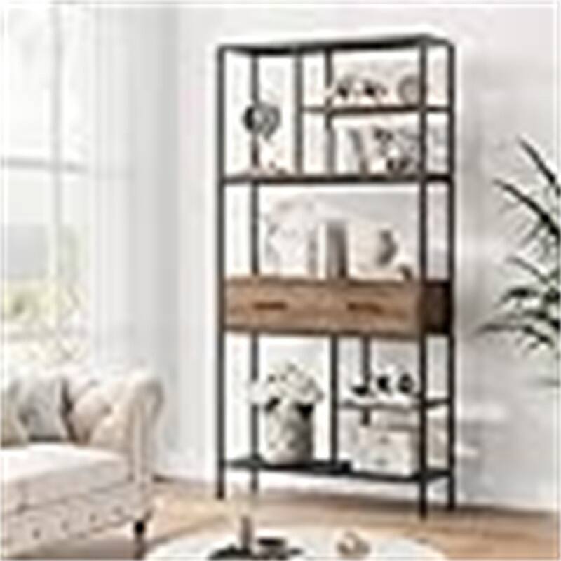 Tall Bookcase with Storage - 11.8"D x 35.4"W x 70.9"H