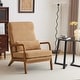 preview thumbnail 52 of 105, High Back Solid Wood Armrest Backrest Leisure Chair Accent Chair Khaki-Corduroy