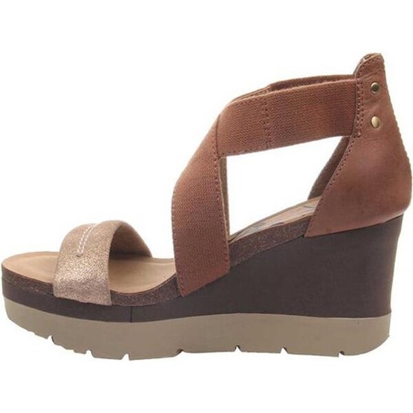 stretch fabric wedge sandals