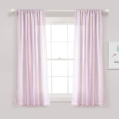 Lush Decor Rainbow Sheer Rod Pocket With Lining Window Curtain Panel Single