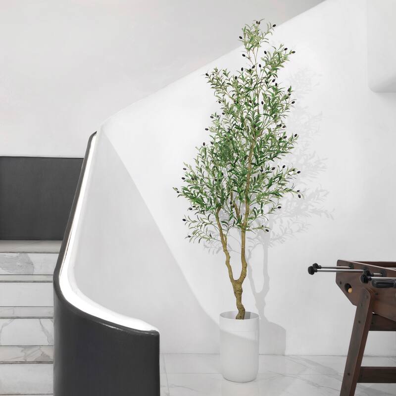 Artificial Olive Tree Indoor, 7FT Tall Fake Plants for Office Decor - 8FT
