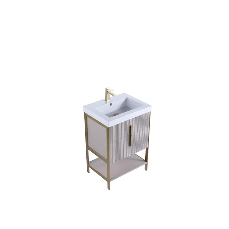 Fine Fixtures Serenity Modern Bathroom Vanity with White Gel Acrylic Top