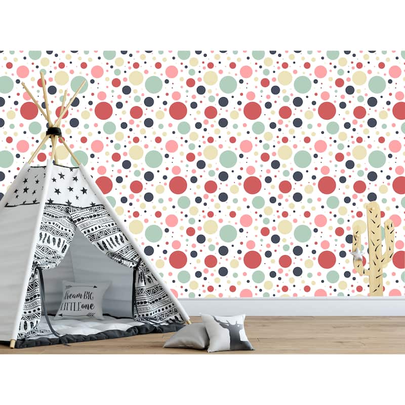 Multicolored Bubbles Peel and Stick Wallpaper - 10’ft H x 24’‘inch W