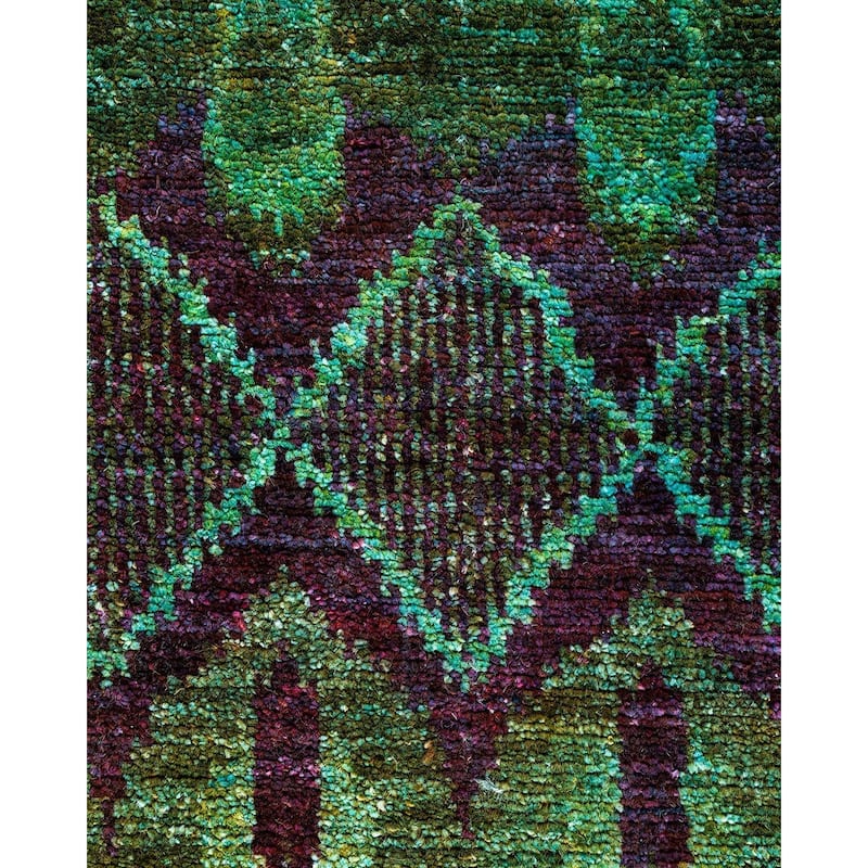 Contemporary Overdyed Wool Hand Knotted Area Rug - 4' 1" x 6' 1"