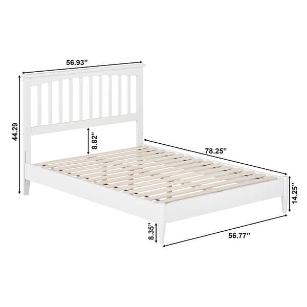 dimension image slide 2 of 19, Becket Solid Wood Low Profile Platform Bed