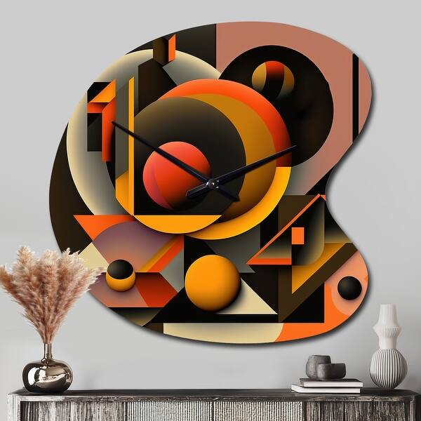 Multicolor Geometric Orange Shapes I - Abstract Geometric Large Wall ...