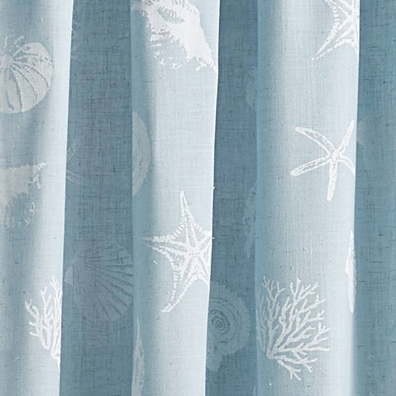 Coastal Seashells Rod Pocket Curtain Panel