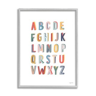 Stupell Simple Alphabet Block Letters Symbols Design Framed Wall Art ...
