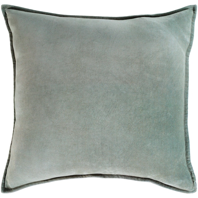Harrell Solid Velvet 22-inch Throw Pillow - Down - Sage