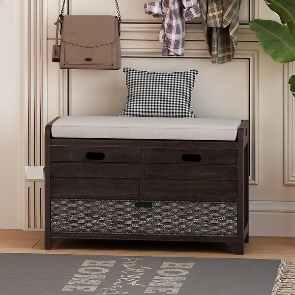 Storage Bench with Removable Basket and 2 Drawers On Sale Bed Bath Beyond 36139061
