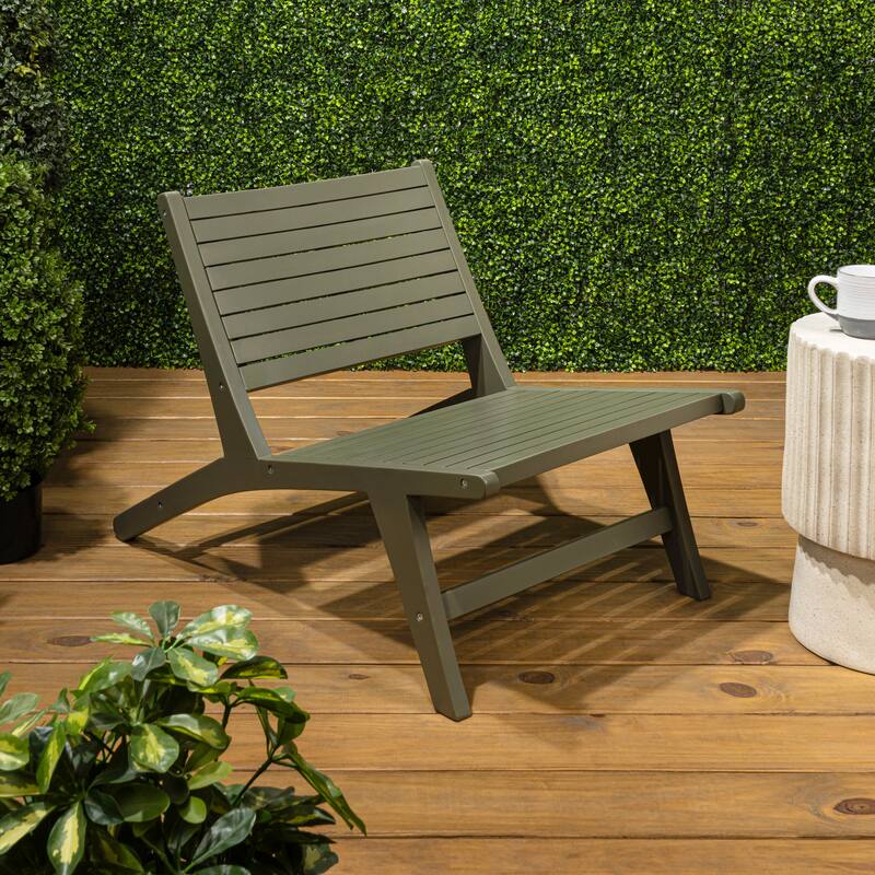 Seagrove Wood Armless Outdoor Patio Chair, by JONATHAN Y - 23.62L x 36.22W x 25.59H