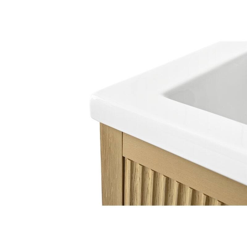 Vanity Art 24" Single Sink Bathroom Vanity Cabinet with Ceramic Top